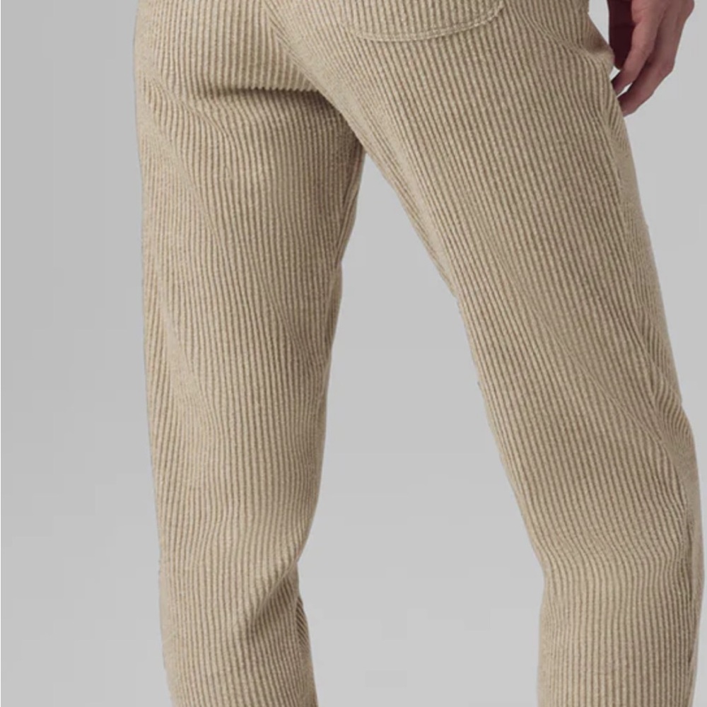 ALO Yoga Beige Corduroy Straight Leg Pants